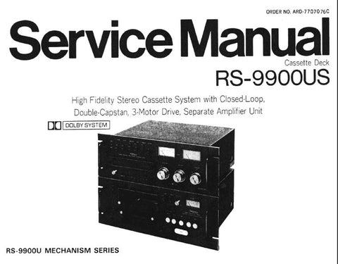 TECHNICS RS-9900US STEREO CASSETTE TAPE DECK SERVICE MANUAL 50 PAGES ENG