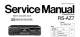 TECHNICS RS-AZ7 STEREO CASSETTE TAPE DECK SERVICE MANUAL INC TRSHOOT GUIDE BLK DIAG SCHEMS PCBS AND PARTS LIST 60 PAGES ENG