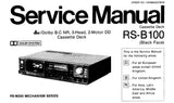 TECHNICS RS-B100 STEREO CASSETTE TAPE DECK SERVICE MANUAL INC BLK DIAG SCHEM DIAG WIRING CONN DIAG PCBS AND PARTS LIST 45 PAGES ENG DEUT ESP FRANC