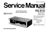 TECHNICS RS-B10 STEREO CASSETTE TAPE DECK SERVICE MANUAL INC BLK DIAG SCHEM DIAG PCBS AND PARTS LIST 18 PAGES ENG DEUT FRANC ESP