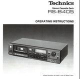 TECHNICS RS-B405 STEREO CASSETTE TAPE DECK OPERATING INSTRUCTIONS INC CONN DIAG AND TRSHOOT GUIDE 72 PAGES ENG ESP FRANC DEUT NL SVENSKA ITAL