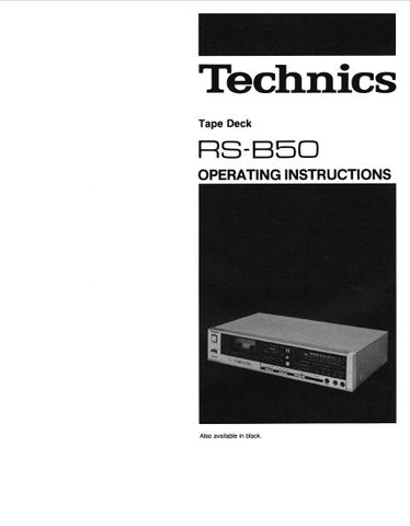 TECHNICS RS-B50 STEREO CASSETTE TAPE DECK OPERATING INSTRUCTIONS INC CONN DIAG AND TRSHOOT GUIDE 9 PAGES ENG