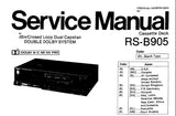 TECHNICS RS-B905 STEREO CASSETTE TAPE DECK SERVICE MANUAL INC BLK DIAG SCHEM DIAG WIRING CONN DIAG PCBS AND PARTS LIST 37 PAGES ENG DEUT FRANC ESP