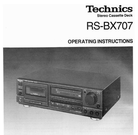 TECHNICS RS-BX707 STEREO CASSETTE TAPE DECK OPERATING INSTRUCTIONS INC CONN DIAG AND TRSHOOT GUIDE 22 PAGES ENG
