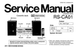 TECHNICS RS-CA01 STEREO CASSETTE TAPE DECK SERVICE MANUAL INC BLK DIAG SCHEM DIAG PCBS AND PARTS LIST 35 PAGES ENG