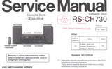 TECHNICS RS-CH770 STEREO CASSETTE TAPE DECK SERVICE MANUAL INC BLK DIAG SCHEM DIAG PCBS AND PARTS LIST 37 PAGES ENG