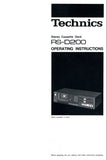 TECHNICS RS-D200 STEREO CASSETTE TAPE DECK OPERATING INSTRUCTIONS INC CONN DIAGS AND TRSHOOT GUIDE 10 PAGES ENGLISH