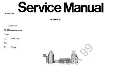 TECHNICS RS-DV250 STEREO CASSETTE TAPE DECK SERVICE MANUAL INC SCHEM DIAGS 16 PAGES ENG