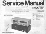 TECHNICS RS-M205 STEREO CASSETTE TAPE DECK SERVICE MANUAL INC SCHEM DIAGS PCBS AND PARTS LIST 22 PAGES ENG