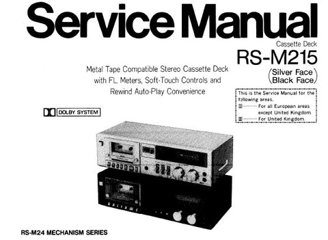 TECHNICS RS-M215 STEREO CASSETTE TAPE DECK SERVICE MANUAL INC SCHEM DIAG PCBS AND PARTS LIST 18 PAGES ENG DEUT FRANC