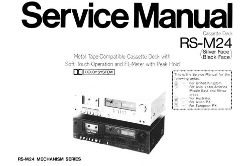 TECHNICS RS-M24 STEREO CASSETTE TAPE DECK SERVICE MANUAL INC WIRING CONN DIAG SCHEM DIAG PCBS AND PARTS LIST 25 PAGES ENG DEUT FRANC