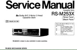 TECHNICS RS-M253X STEREO CASSETTE TAPE DECK SERVICE MANUAL INC BLK DIAG WIRING CONN DIAG SCHEM DIAGS PCBS AND PARTS LIST 30 PAGES ENG