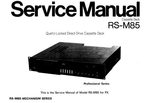 TECHNICS RS-M85 PRO SERIES STEREO CASSETTE TAPE DECK SERVICE MANUAL INC WIRING CONN DIAGS SCHEM DIAGS PCBS AND PARTS LIST 42 PAGES ENG
