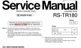 TECHNICS RS-TR180 STEREO CASSETTE TAPE DECK SERVICE MANUAL  INC SCHEM DIAGS PCBS AND PARTS LIST 12 PAGES ENG