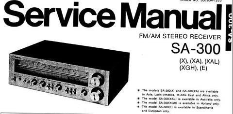 TECHNICS SA-300 FM AM STEREO RECEIVER SERVICE MANUAL INC BLK DIAG SCHEM DIAG PCB'S AND PARTS LIST 27 PAGES ENG