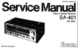 TECHNICS SA-401 FM AM STEREO RECEIVER SERVICE MANUAL INC BLK DIAG SCHEM DIAG AND PCB'S 9 PAGES ENG