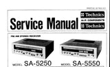 TECHNICS SA-5250 SA-5550 FM AM STEREO RECEIVER SERVICE MANUAL INC SCHEM DIAGS PCB'S AND PARTS LIST 16 PAGES ENG