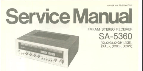 TECHNICS SA-5360 FM AM STEREO RECEIVER SERVICE MANUAL INC BLK DIAG SCHEM DIAG PCB'S AND PARTS LIST 16 PAGES ENG