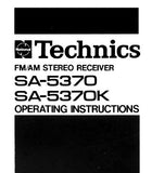 TECHNICS SA-5370 SA-5370K FM AM STEREO RECEIVER OPERATING INSTRUCTIONS INC CONN DIAGS BLK DIAGS AND SCHEM DIAG 15 PAGES ENG