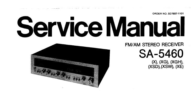 TECHNICS SA-5460 FM AM STEREO RECEIVER SERVICE MANUAL INC BLK DIAG SCHEM DIAG PCB'S AND PARTS LIST 15 PAGES ENG