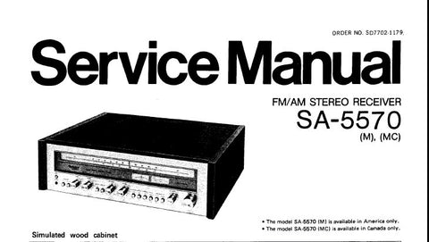 TECHNICS SA-5570 FM AM STEREO RECEIVER SERVICE MANUAL INC BLK DIAG SCHEM DIAG PCB'S AND PARTS LIST 15 PAGES ENG