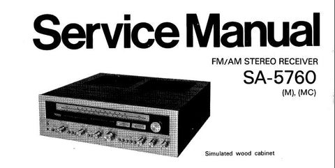 TECHNICS SA-5760 FM AM STEREO RECEIVER SERVICE MANUAL INC BLK DIAG SCHEM DIAG PCB'S AND PARTS LIST 10 PAGES ENG