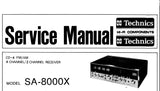 TECHNICS SA-8000X CD-4 FM AM 4 CHANNEL 2 CHANNEL RECEIVER SERVICE MANUAL INC SCHEM DIAG PCB'S AND PARTS LIST 21 PAGES ENG