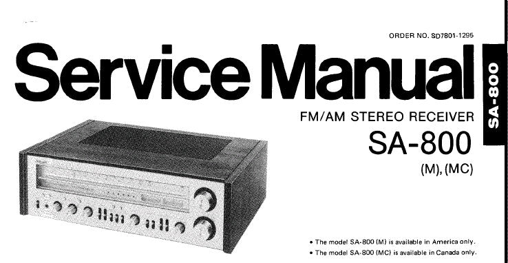 TECHNICS SA-800 FM AM STEREO RECEIVER SERVICE MANUAL INC BLK DIAG SCHEM DIAG PCB'S AND PARTS LIST 28 PAGES ENG