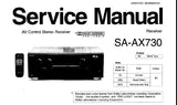 TECHNICS SA-AX730 AV CONTROL STEREO RECEIVER SERVICE MANUAL INC BLK DIAG WIRING CONN DIAG SCHEM DIAGS PCB'S AND PARTS LIST 58 PAGES ENG