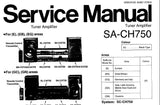 TECHNICS SA-CH750 STEREO TUNER AMPLIFIER SERVICE MANUAL INC CONN DIAGS BLK DIAG WIRING CONN DIAG SCHEM DIAGS PCB'S AND PARTS LIST 22 PAGES ENG