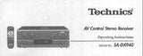 TECHNICS SA-DX940 AV CONTROL STEREO RECEIVER OPERATING INSTRUCTIONS INC CONN DIAGS AND TRSHOOT GUIDE 44 PAGES ENG