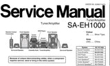 TECHNICS SA-EH1000 STEREO TUNER AMPLIFIER SERVICE MANUAL INC CONN DIAGS TRSHOOT GUIDE BLK DIAG WIRING CONN DIAG SCHEM DIAGS PCB'S AND PARTS LIST 77 PAGES ENG