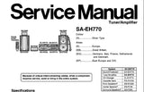 TECHNICS SA-EH770 STEREO TUNER AMPLIFIER SERVICE MANUAL INC BLK DIAG WIRING CONN DIAG SCHEM DIAGS PCB'S AND PARTS LIST 37 PAGES ENG