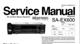 TECHNICS SA-EX600 AV CONTROL STEREO RECEIVER SERVICE MANUAL INC TRSHOOT GUIDE BLK DIAG SCHEM DIAGS PCB'S AND PARTS LIST 52 PAGES ENG