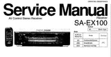 TECHNICS SA-EX100 AV CONTROL STEREO RECEIVER SERVICE MANUAL INC TRSHOOT GUIDE BLK DIAG WIRING CONN DIAG SCHEM DIAGS PCB'S AND PARTS LIST 43 PAGES ENG