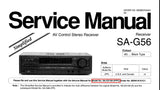 TECHNICS SA-G56 AV CONTROL STEREO RECEIVER SERVICE MANUAL INC TRSHOOT GUIDE SCHEM DIAG AND PARTS LIST 15 PAGES ENG