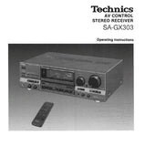 TECHNICS SA-GX230 AV CONTROL STEREO RECEIVER OPERATING INSTRUCTIONS INC CONN DIAGS AND TRSHOOT GUIDE 52 PAGES ENG