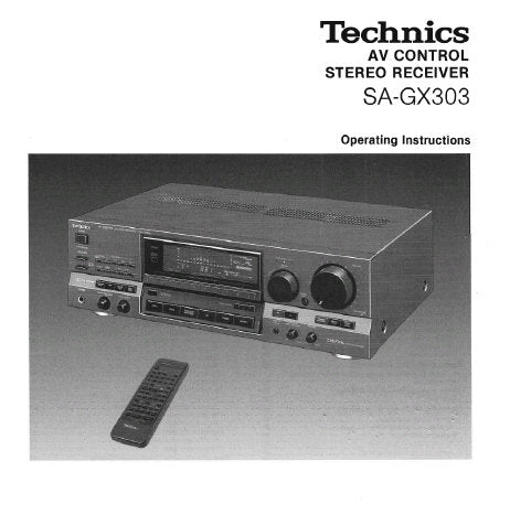 TECHNICS SA-GX230 AV CONTROL STEREO RECEIVER OPERATING INSTRUCTIONS INC CONN DIAGS AND TRSHOOT GUIDE 52 PAGES ENG