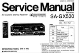 TECHNICS SA-GX530 AV CONTROL STEREO RECEIVER SERVICE MANUAL INC CONN DIAGS BLK DIAG WIRING CONN DIAG SCHEM DIAGS PCB'S AND PARTS LIST 42 PAGES ENG