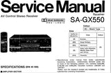 TECHNICS SA-GX550 AV CONTROL STEREO RECEIVER SERVICE MANUAL INC CONN DIAGS BLK DIAG WIRING CONN DIAG SCHEM DIAGS PCB'S AND PARTS LIST 48 PAGES ENG