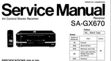 TECHNICS SA-GX670 AV CONTROL STEREO RECEIVER SERVICE MANUAL INC CONN DIAGS BLK DIAG SCHEM DIAGS PCB'S AND PARTS LIST 28 PAGES ENG