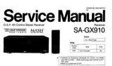 TECHNICS SA-GX910 DSP AV CONTROL STEREO RECEIVER SERVICE MANUAL INC CONN DIAGS BLK DIAG WIRING CONN DIAG SCHEM DIAG PCB'S AND PARTS LIST 68 PAGES ENG