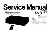 TECHNICS SA-R177 QUARTZ SYNTHESIZER AM FM STEREO RECEIVER SERVICE MANUAL INC CONN DIAG BLK DIAG SCHEM DIAG PCB'S WIRING CONN DIAG AND PARTS LIST 30 PAGES ENG