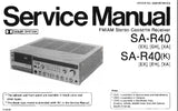 TECHNICS SA-R40 SA-R40 (K) FM AM STEREO CASSETTE RECEIVER SERVICE MANUAL INC SCHEM DIAGS PCB'S BLK DIAGS AND PARTS LIST 32 PAGES ENG