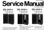 TECHNICS SB-3410 SB-3430 SB-3450 HIFI SPEAKER SYSTEM SERVICE MANUAL INC SCHEM DIAGS AND PARTS LIST 4 PAGES ENG