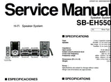 TECHNICS SB-E550 HIFI SPEAKER SYSTEM SERVICE MANUAL INC PARTS LIST 4 PAGES ENG