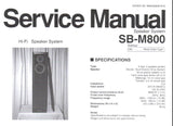 TECHNICS SB-M800 HIFI SPEAKER SYSTEM SERVICE MANUAL INC SCHEM DIAG AND PARTS LIST 12 PAGES ENG