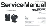 TECHNICS SB-PS570 HIFI SPEAKER SYSTEM SERVICE MANUAL INC SCHEM DIAG AND PARTS LIST 2 PAGES ENG