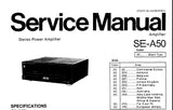 TECHNICS SE-A50 STEREO POWER AMPLIFIER SERVICE MANUAL INC BLK DIAG SCHEM DIAGS PCB'S AND PARTS LIST 20 PAGES ENG