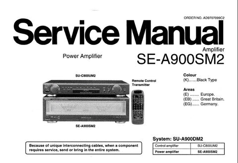 TECHNICS SE-A900SM2 STEREO POWER AMPLIFIER SERVICE MANUAL INC BLK DIAG CONN DIAGS WIRING DIAG SCHEM DIAGS PCB'S AND PARTS LIST 31 PAGES ENG